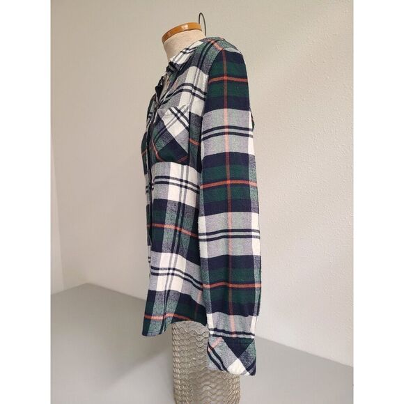 Rails Y2K Plaid Button Down Shirt SMALL Blue Green Flannel Barn Lounge Cowgirl - Picture 4 of 9